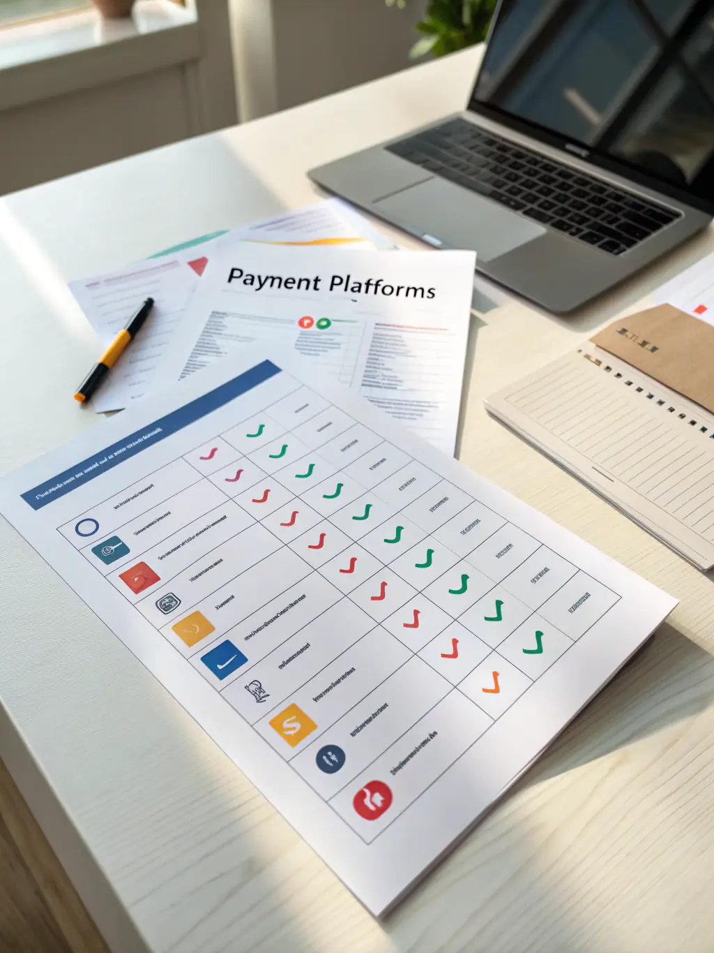 A comparison chart highlighting the features and benefits of different payment platforms, aiding businesses in making informed decisions.