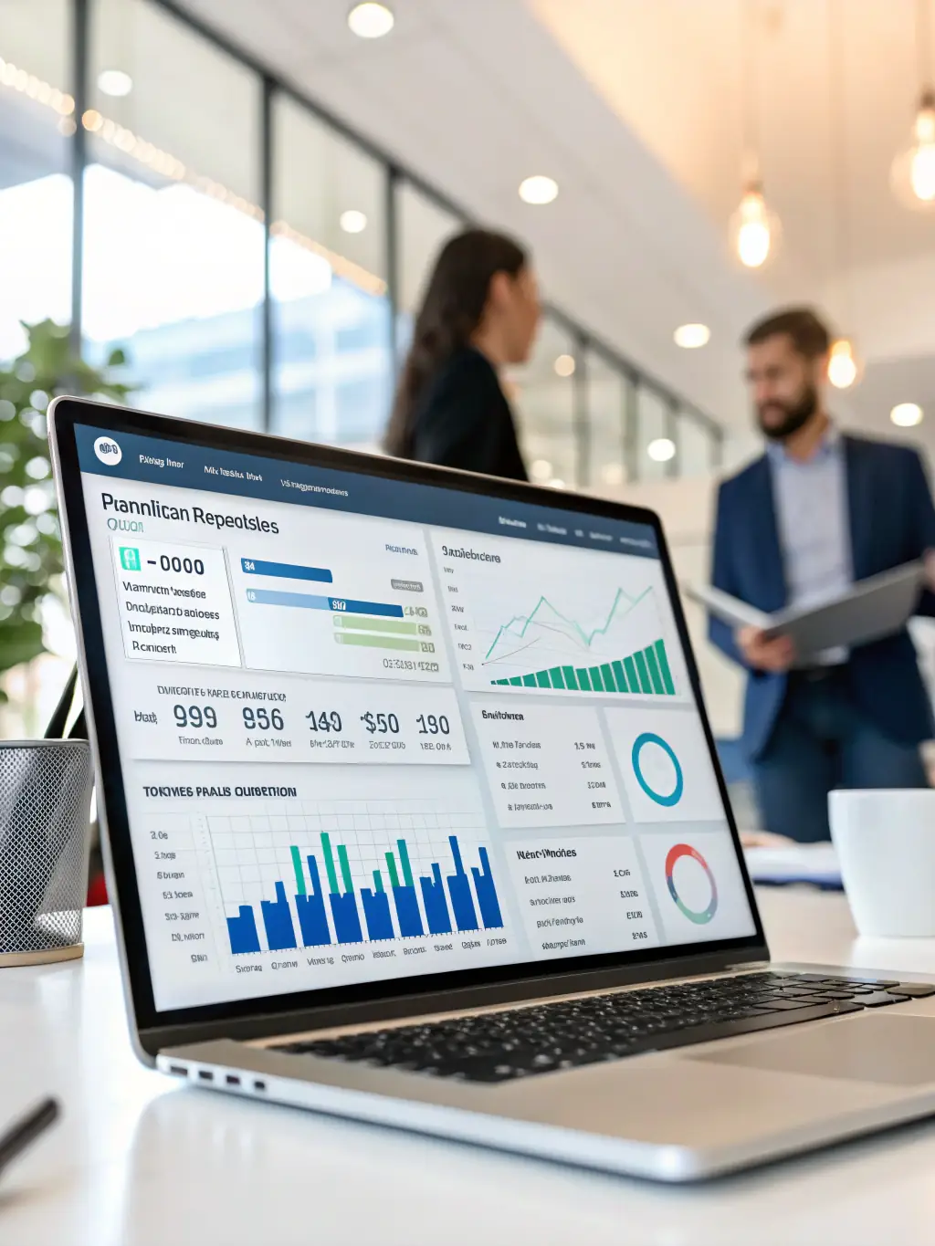 A visually appealing image of a CRM dashboard displaying key performance indicators and customer data, used in the CRM Systems section of Shopnnonkey.com.